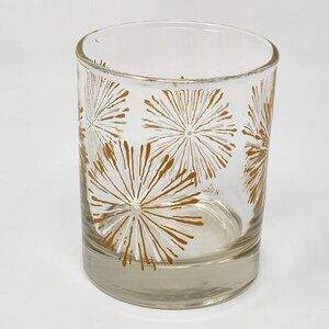 Libbey M'Dia Starburst Whiskey Rocks Cocktail Glass Mid Century 3.5" Tall Vintag